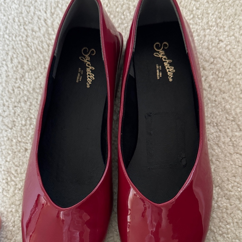 Red Patent Leather Flats - Picture 2 of 5